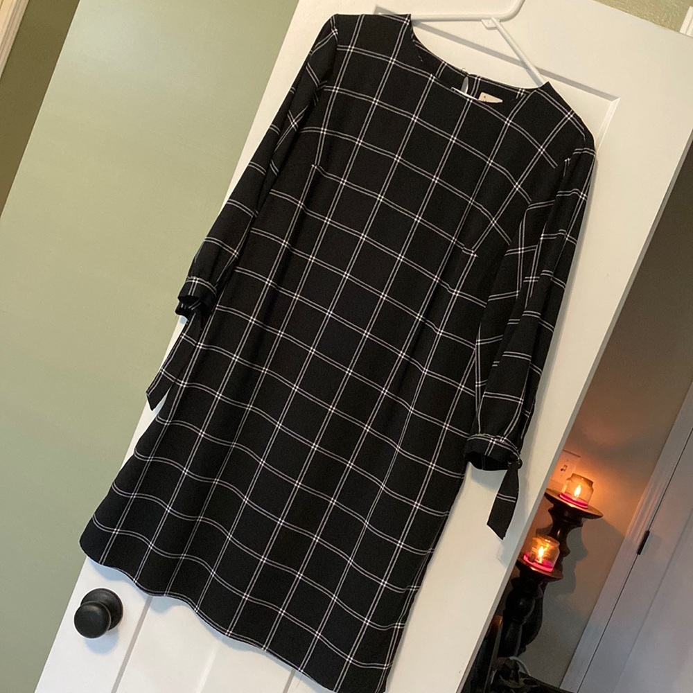 Black patterned slip dress